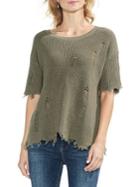 Vince Camuto Estate Jewels Distressed Cotton Sweater