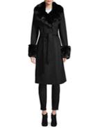 French Connection Classic Faux Fur-trimmed Coat