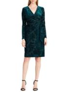 Lauren Ralph Lauren Petite Flocked Velvet Wrap Dress