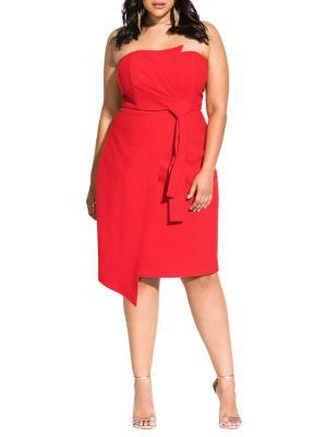 City Chic Plus Origami Strapless Dress