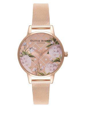 Olivia Burton Dot Design Stainless Steel & Mesh-strap Watch