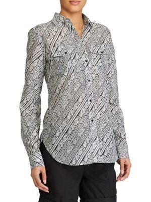 Lauren Ralph Lauren Paisley Silk-blend Shirt
