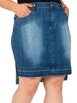 Standards And Practices Plus Dariah High-low Denim Skirt
