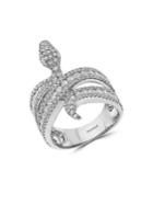 Effy 14k White Gold And Diamond Snake Ring