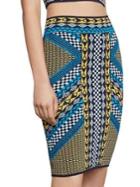 Bcbgmaxazria Geo Motif Skirt