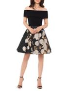 Betsy & Adam Off-the-shoulder Floral Dress