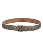 Steve Madden Embroidered Leather Belt