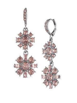 Givenchy Hematite And Crystal Cluster Drop Earrings