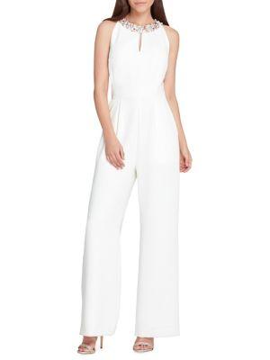 Tahari Arthur S. Levine Beaded Keyhole Jumpsuit