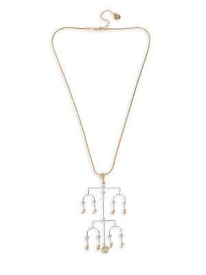 Bcbgeneration Starry Night Two-tone Geometric Pendant Necklace