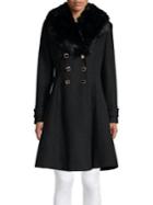 Ivanka Trump Double Breasted Faux-fur Trimmed Coat
