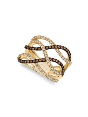 Le Vian Chocolatier? Gladiator Weave&trade; 14k Honey Gold&trade; Chocolate Diamonds? And Vanilla Diamonds? Ring
