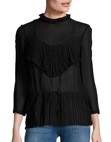 Tracy Reese Pleated Panel Mockneck Top