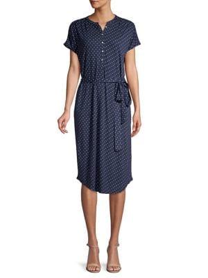 Lucky Brand Printed Knit Henley Dress