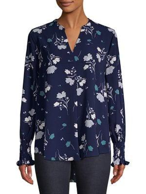 Lord & Taylor Georgie Smocking Long-sleeves Top