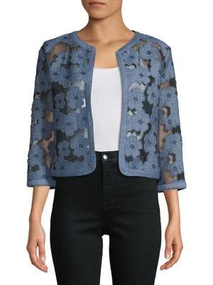 Anne Klein Floral Chambray Jacket