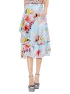 Vince Camuto Faded Blooms Tiered Skirt