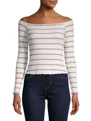 Design Lab Striped Off-the-shoulder Top
