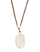 Cara Hammered Oval Pendant Necklace