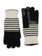 Isotoner Striped Knit Gloves