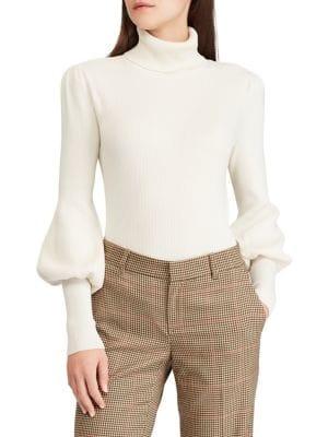 Lauren Ralph Lauren Ribbed Balloon-sleeve Sweater