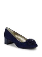 Anne Klein Block Heel Suede Pumps