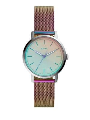 Fossil Neely Three-hand Iridescent Stainless Steel Mesh Bracelet Watch