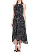 Tahari Arthur S. Levine Petite Polka Dot Chiffon Midi Dress