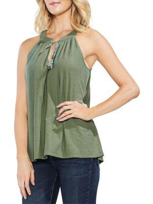Vince Camuto Zen Bloom Tassel Sleeveless Blouse