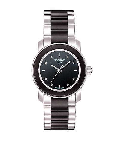 Tissot Ladies Cera Black Ceramic Quartz Watch With Diamonds