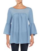 French Connection Solid Pleated Top