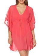 Bleu Rod Beattie Pom-pom Trimmed Cover-up