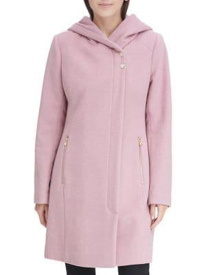 Karl Lagerfeld Paris Hooded Wool Coat