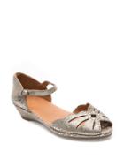 Gentle Souls Lily Moon Leather Peep Toe Wedge Sandals