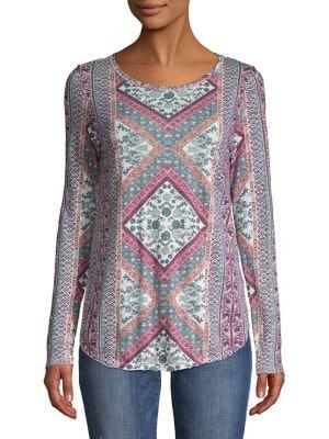 Lucky Brand Tapestry-print Long-sleeve Top