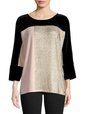 Calvin Klein Velvet Metallic Knit Top