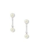 Vince Camuto Faux Pearl-embellished Front Back Clip Earrings