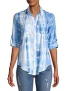 Lord & Taylor Petite Printed Cotton Button-down Shirt