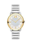 Movado Bold Yellow Gold Ion-plated, Stainless Steel & Pave Crystal Bracelet Watch