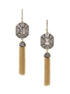 Vince Camuto Vintage Stones Two-tone & Crystal Drop Earrings