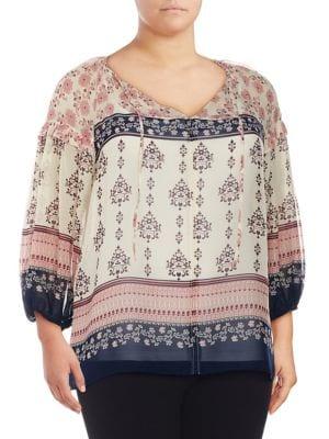 Vince Camuto Plus Wildflower Tile Blouse