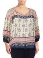 Vince Camuto Plus Wildflower Tile Blouse