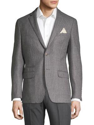 Tallia Orange Wool Flannel Dot Blazer