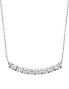 Lord & Taylor Cubic Zirconia And Sterling Silver Bar Necklace