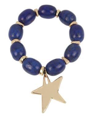 Robert Lee Morris Collection Lapis Bracelet With Gold Star Charm