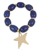 Robert Lee Morris Collection Lapis Bracelet With Gold Star Charm