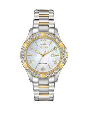 Citizen Elektra Eco-drive Diamond And Stainless Steel Bracelet Watch