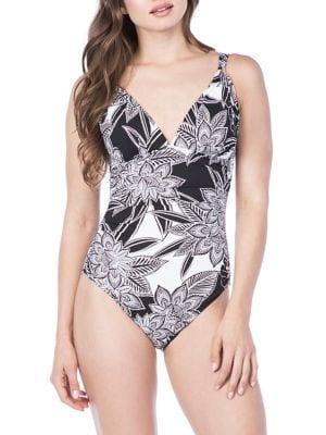 Lauren Ralph Lauren Graphic Floral One-piece Swimsuit