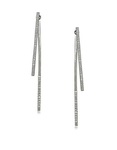 Lord & Taylor Cubic Zirconia And Sterling Silver Linear Drop Earrings