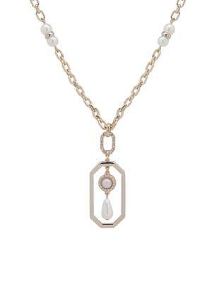 Ivanka Trump Faux Pearl & Crystal Pendant Necklace